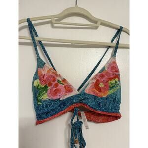 Vera Bradley Floral Embroidered Bikini Top Size Medium 8/10